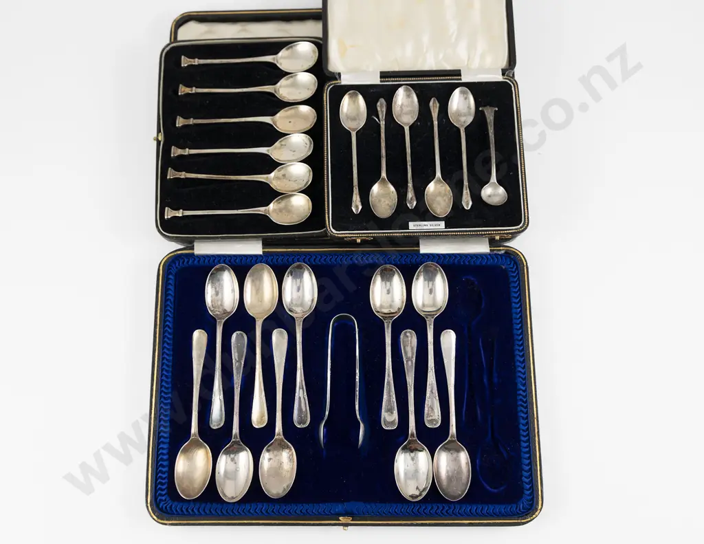 3 Cased Sets Of S/S Tea & Coffee Spoons Image 1++