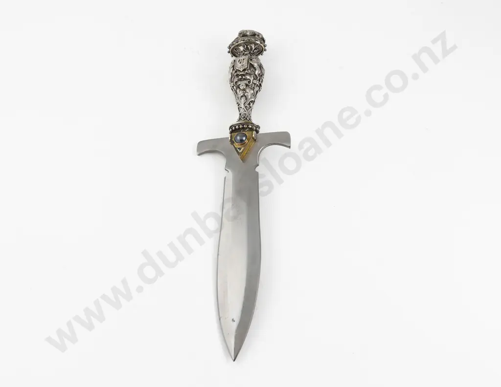 Irish Celtic Ceremonial Diamond & Pearl Encrusted Leaf Blade Dagger Image 1++