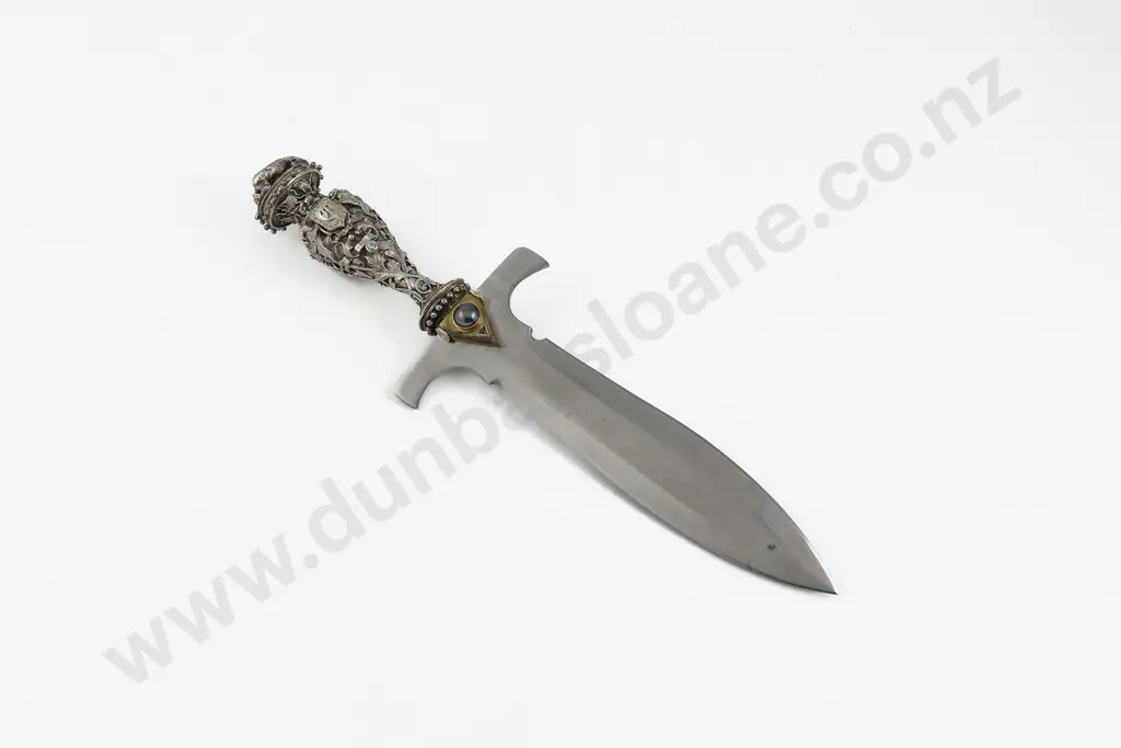 Irish Celtic Ceremonial Diamond & Pearl Encrusted Leaf Blade Dagger Image 1++