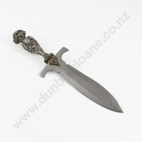 Irish Celtic Ceremonial Diamond & Pearl Encrusted Leaf Blade Dagger