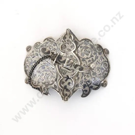 Russian 84 Silver Niello Belt
