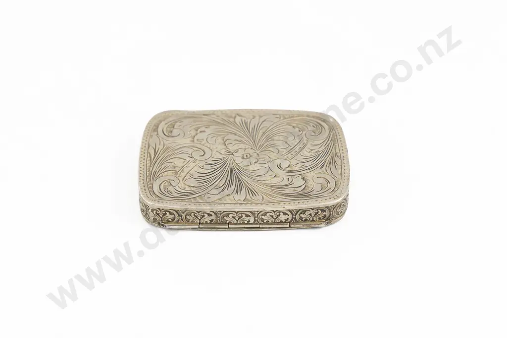C19th European .800 Silver and Enamel Powder Box Image 1++