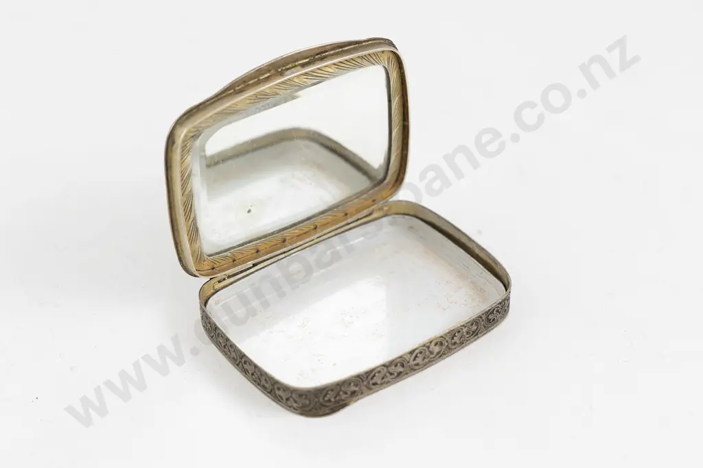 C19th European .800 Silver and Enamel Powder Box Image 1++