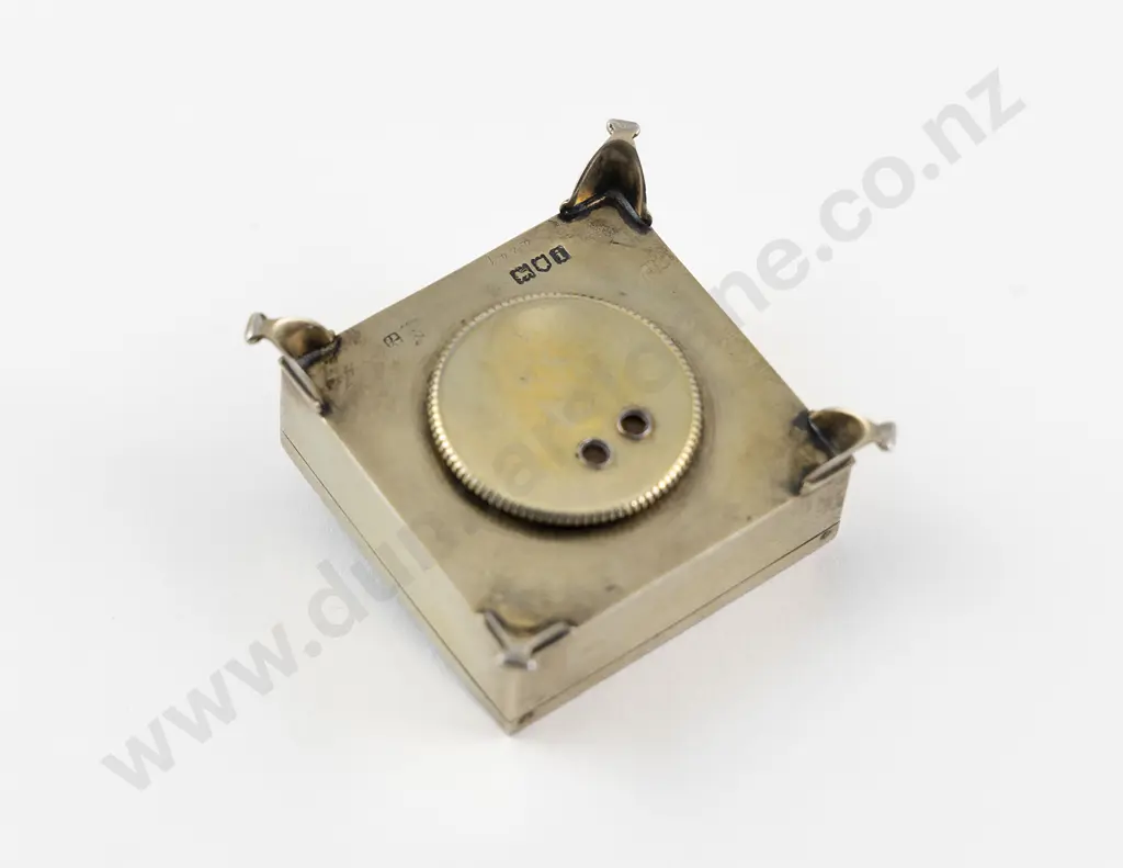 Unusual Edw VII S/S & Enamel Ladys Dressing Room Call Buzzer Image 1++