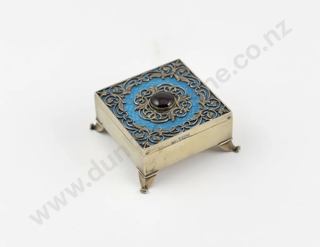 Unusual Edw VII S/S & Enamel Ladys Dressing Room Call Buzzer Image 1++
