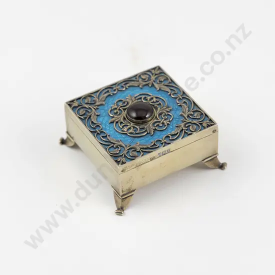 Unusual Edw VII S/S & Enamel Ladys Dressing Room Call Buzzer