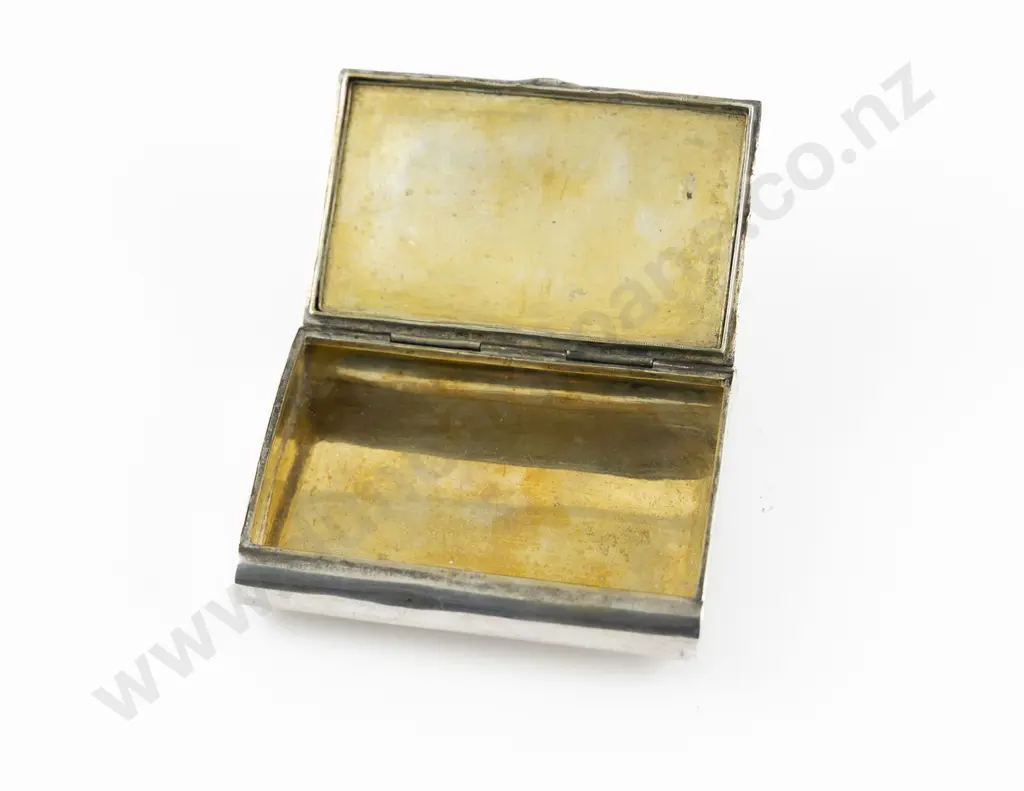 C19th Anglo-Indian Silver Gem Studded Snuff Box Image 1++