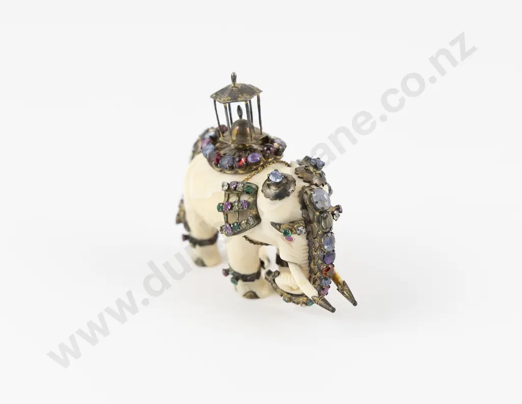 Antique Carved Ivory Elephant Howdah Image 1++