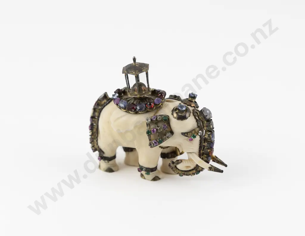 Antique Carved Ivory Elephant Howdah Image 1++