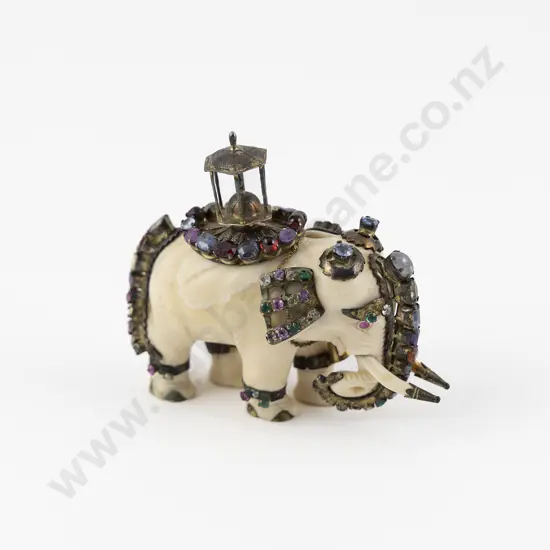 Antique Carved Ivory Elephant Howdah