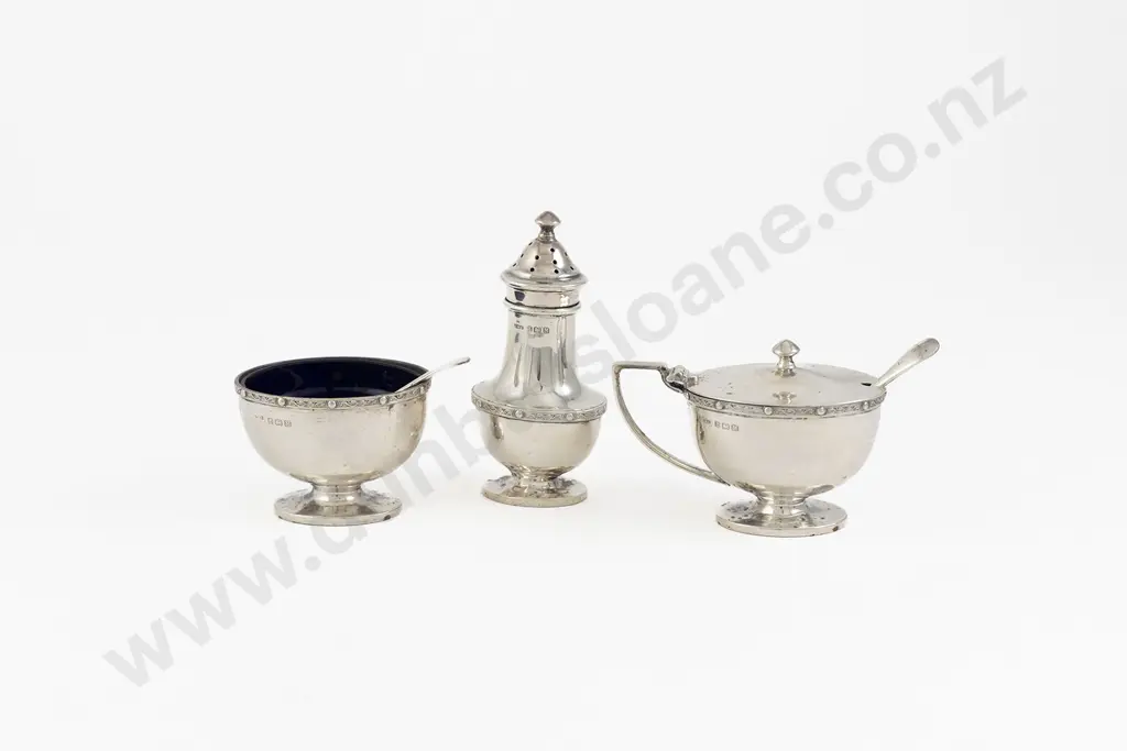 Geo V S/S 5 Piece Cruet Set Image 1++
