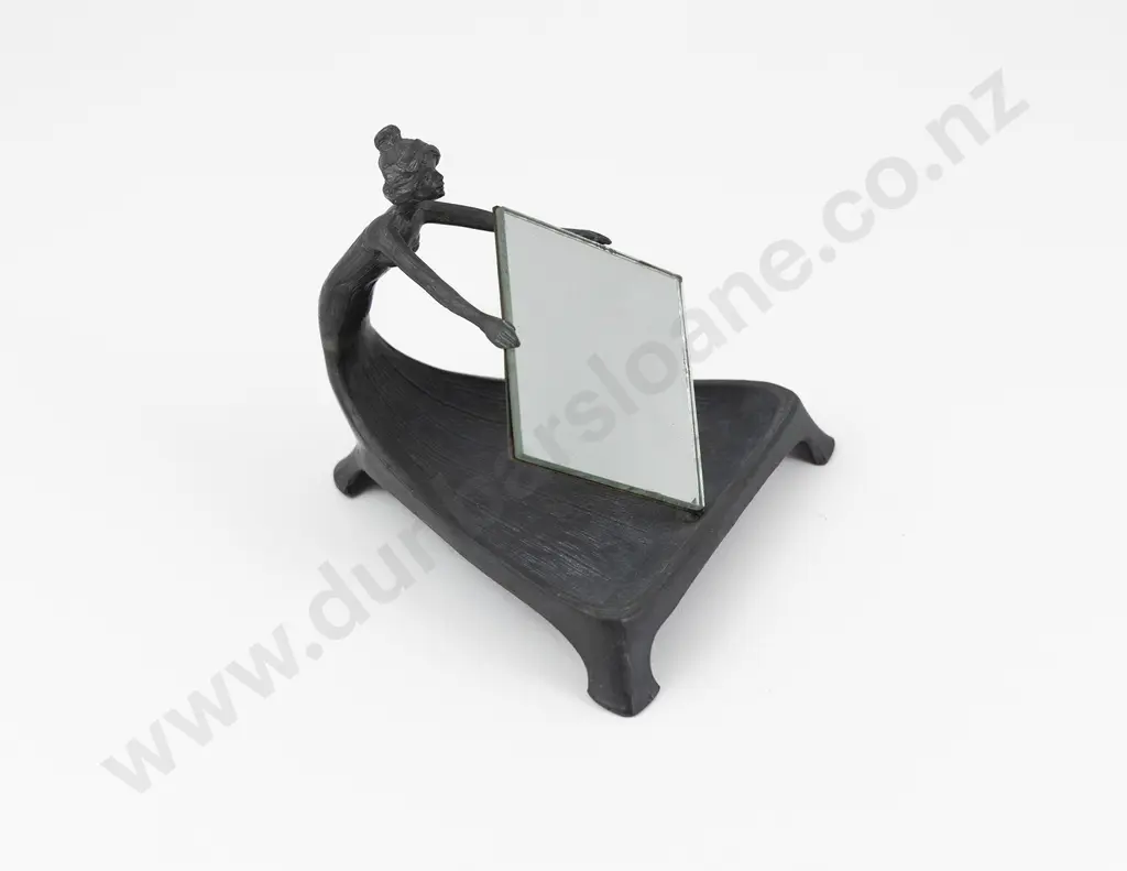 WMF Style Pewter Figural Dish With Mirror Image 1++