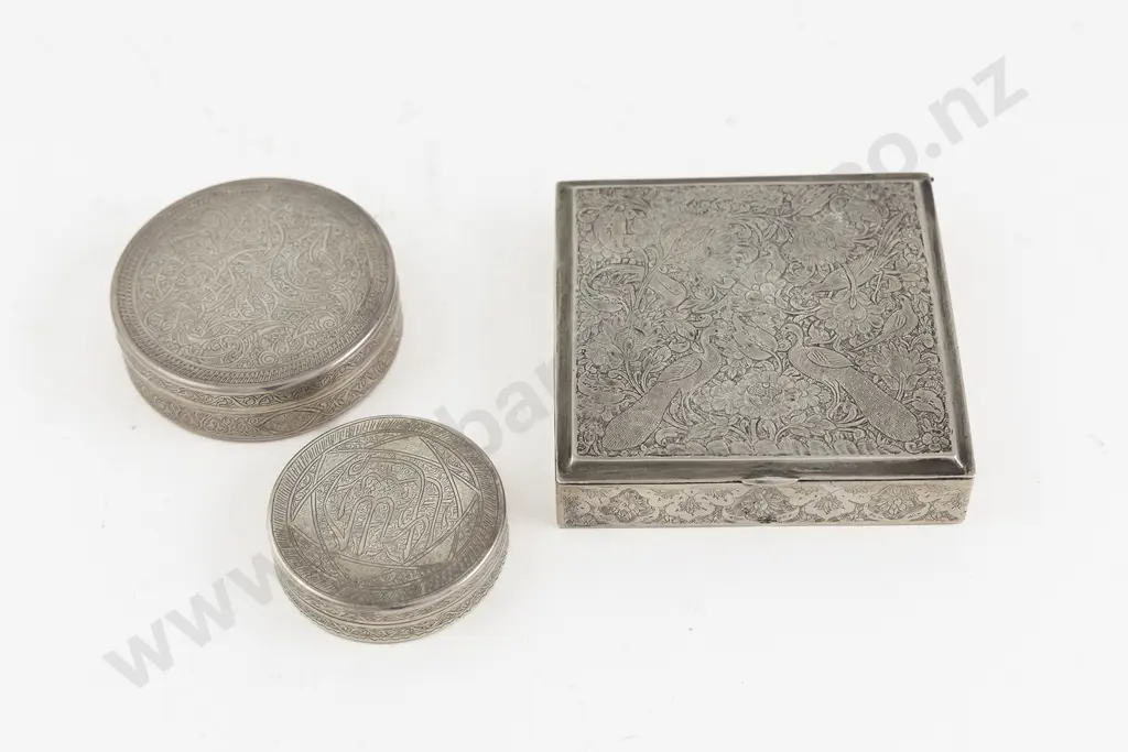 3 Various Eastern Silver Boxes Image 1++