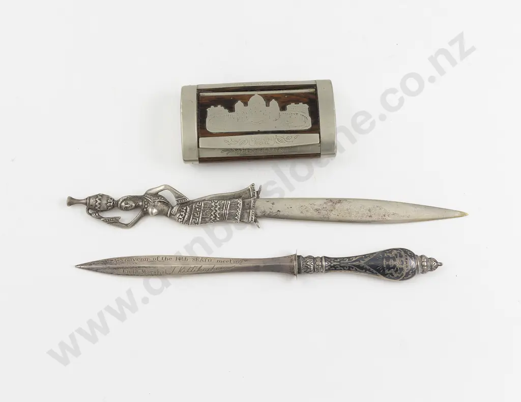 2 Asian Silver Letter Openers Image 1++