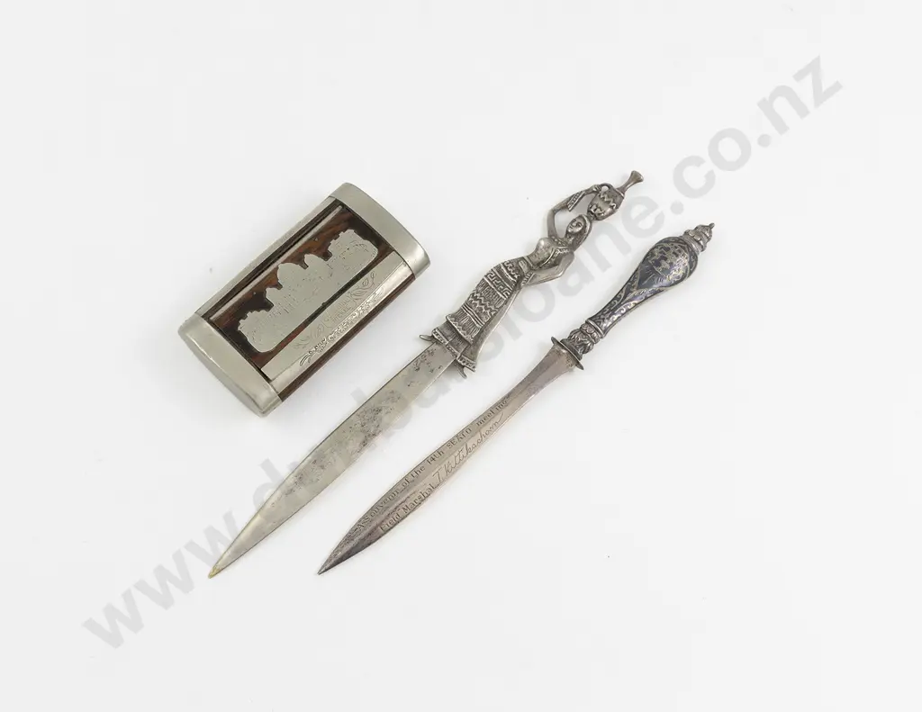 2 Asian Silver Letter Openers Image 1++