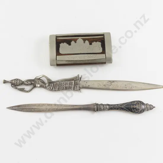 2 Asian Silver Letter Openers