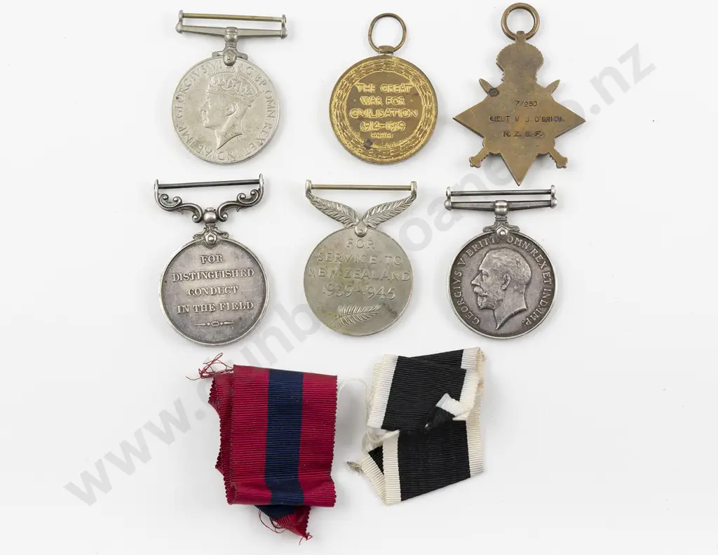 4 WWI NZ Medals Awarded To M. J. O'Brien Image 1++