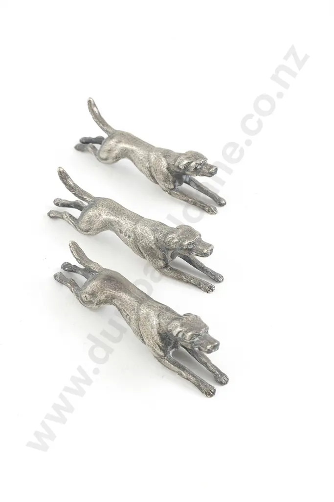 Set Of 3 Vict S/S Hunting Hounds Image 1++