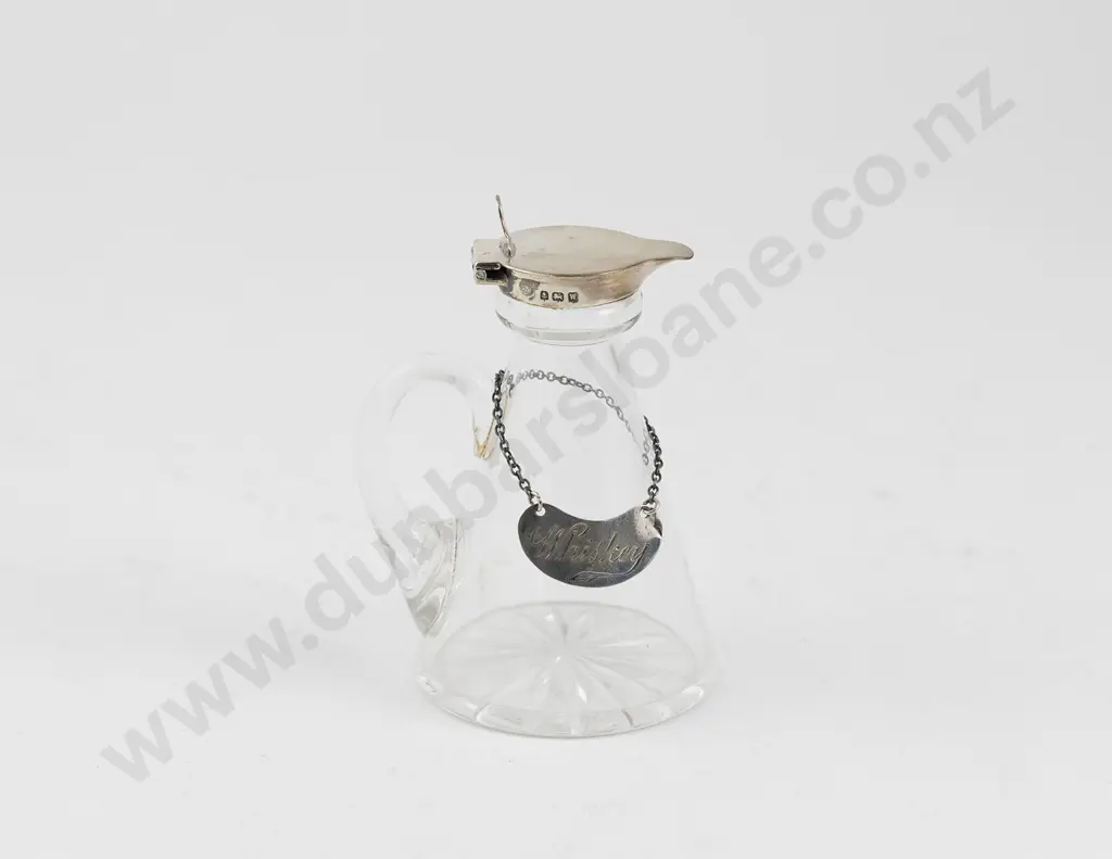 Geo V S/S Lidded Glass Whiskey Toddy Jug Image 1++