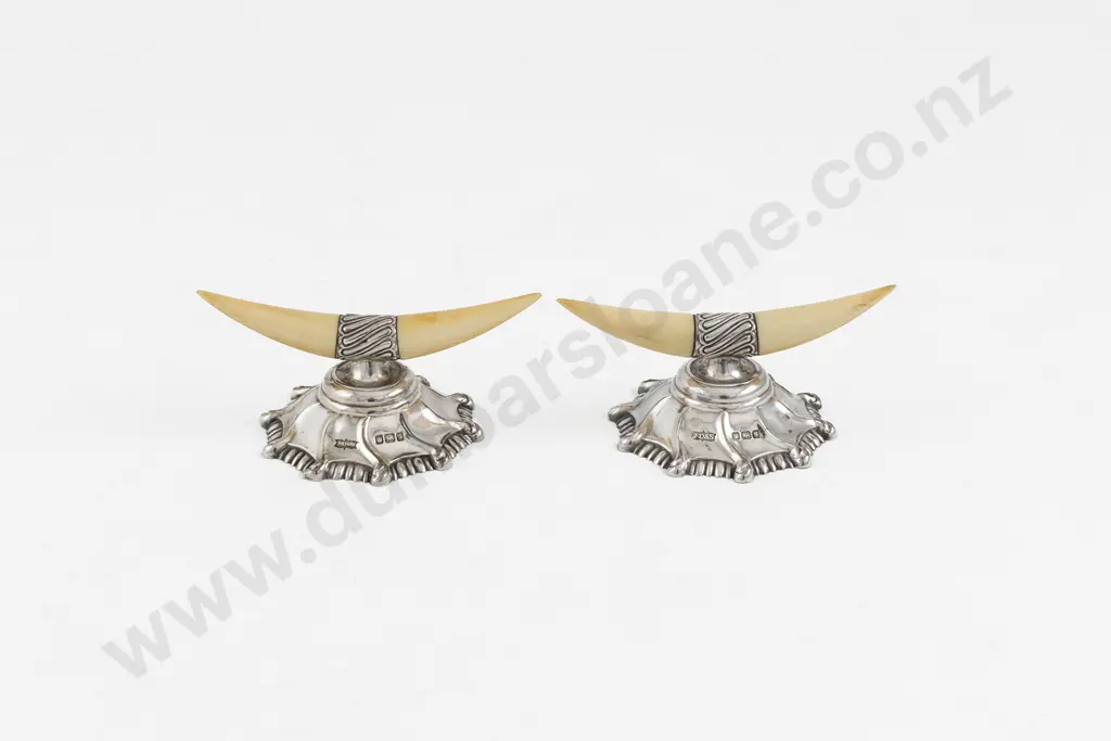 Pair Edwardian S/S and Ivory Knife Rests Image 1++