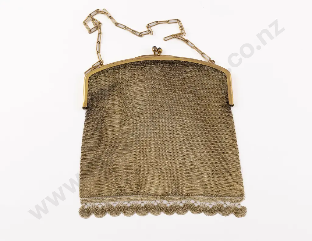 Edwardian Rolled Gold Mesh Purse Image 1++