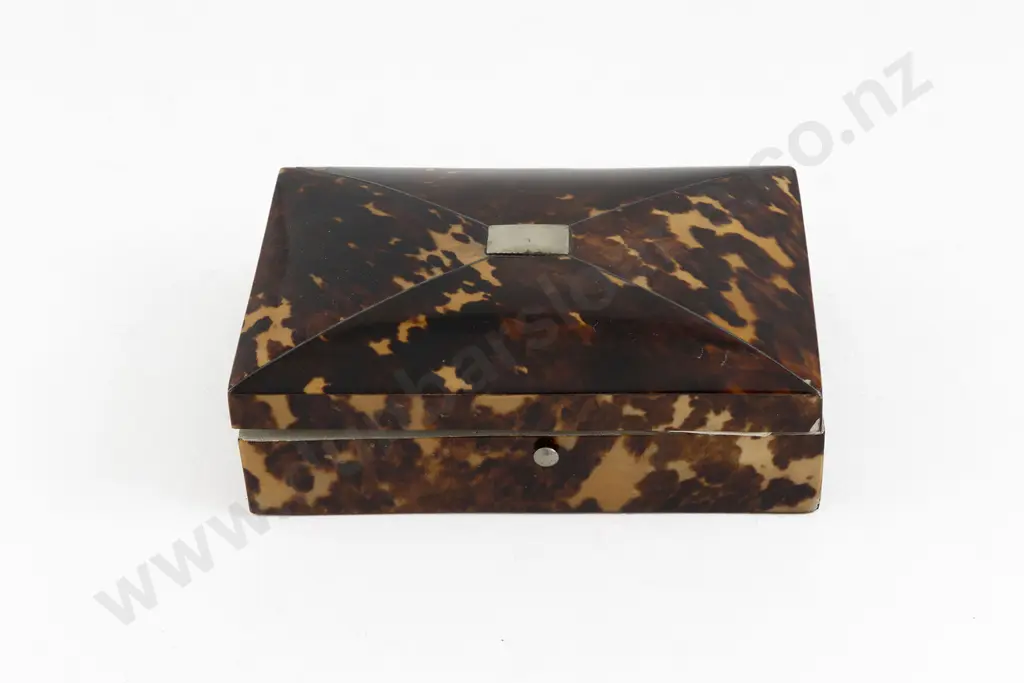 Vict Rectangular Tortoiseshell Sewing Box Image 1++