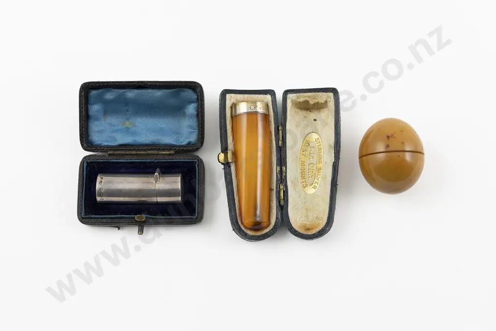 Vict Cased S/S Smelling Salts Phial Image 1++