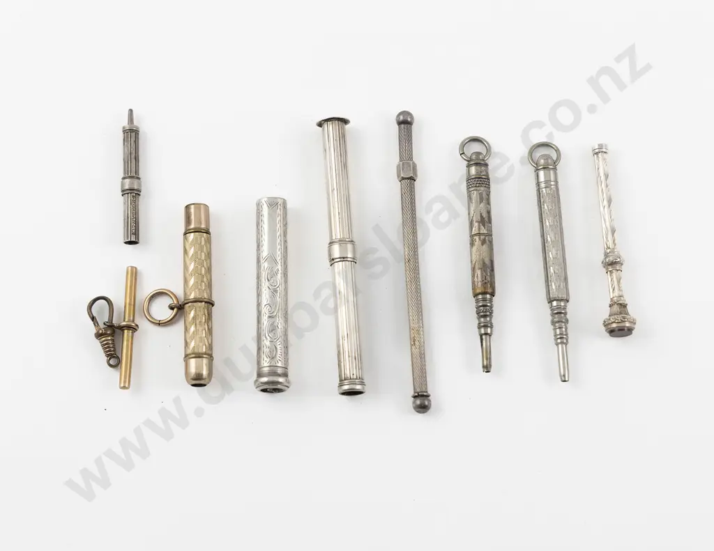 8 S/S & Other Propelling Pencils & Albert Chain Bar Image 1++