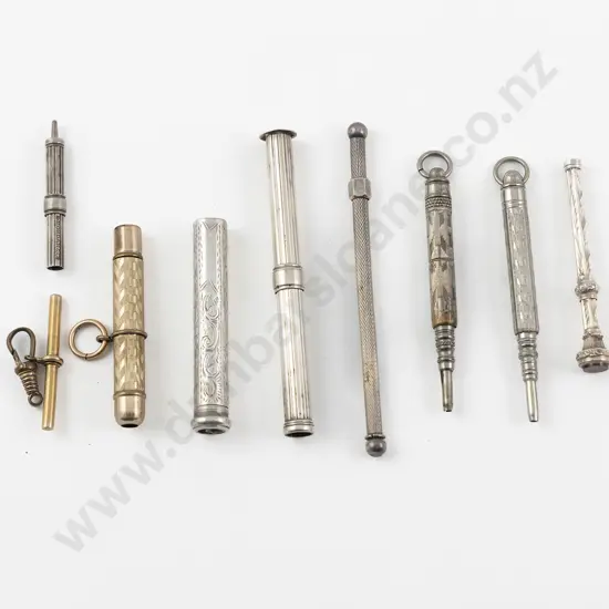 8 S/S & Other Propelling Pencils & Albert Chain Bar