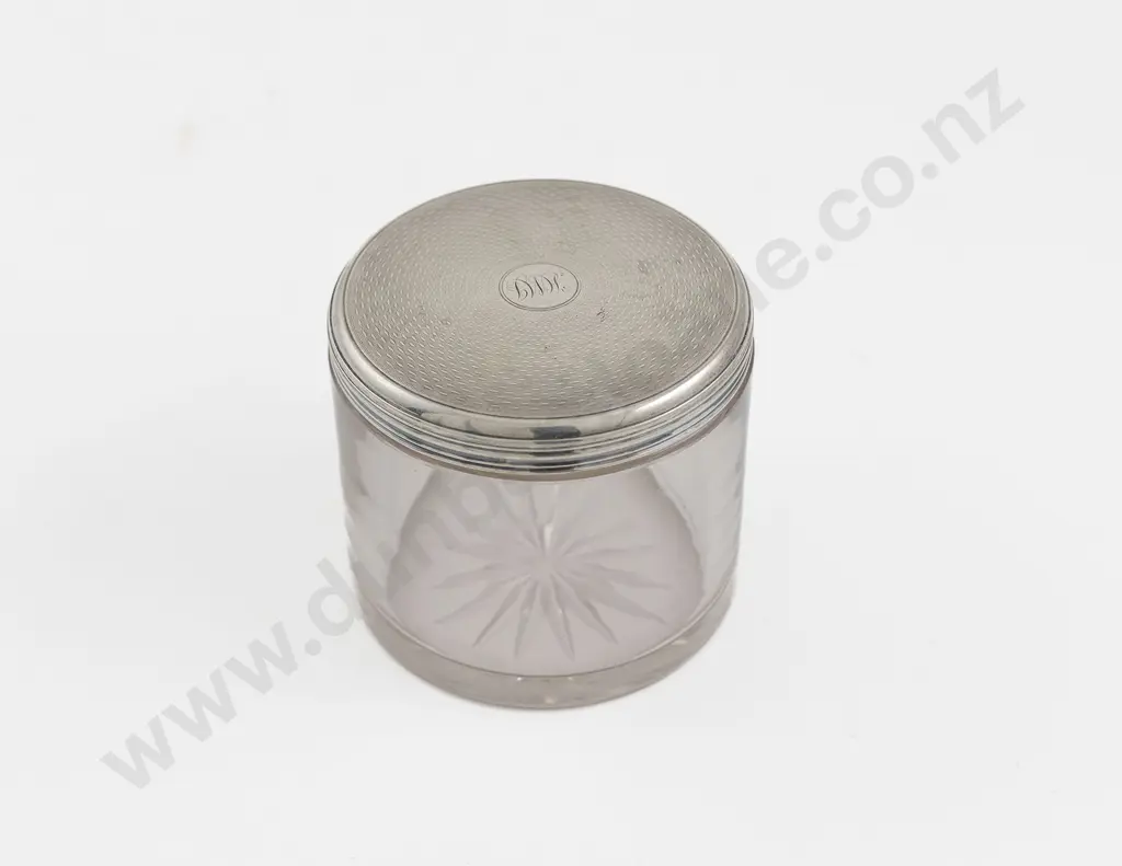 Vict S/S Topped Cut Glass Hair Grip Holder Image 1++