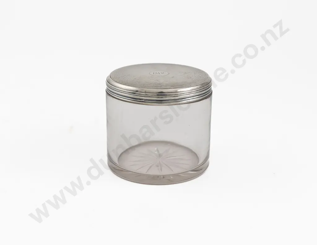 Vict S/S Topped Cut Glass Hair Grip Holder Image 1++