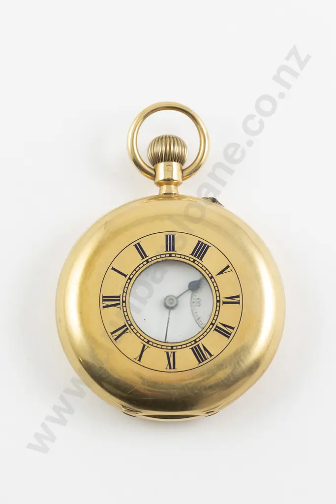 18ct Half Hunter Cased Lever Wind Pocket Watch Image 1++
