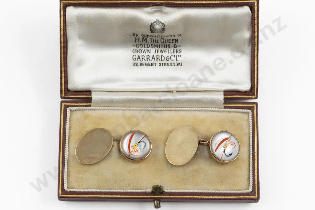 Pair Boxed Garrard 9ct Cuff-Links Image 1++