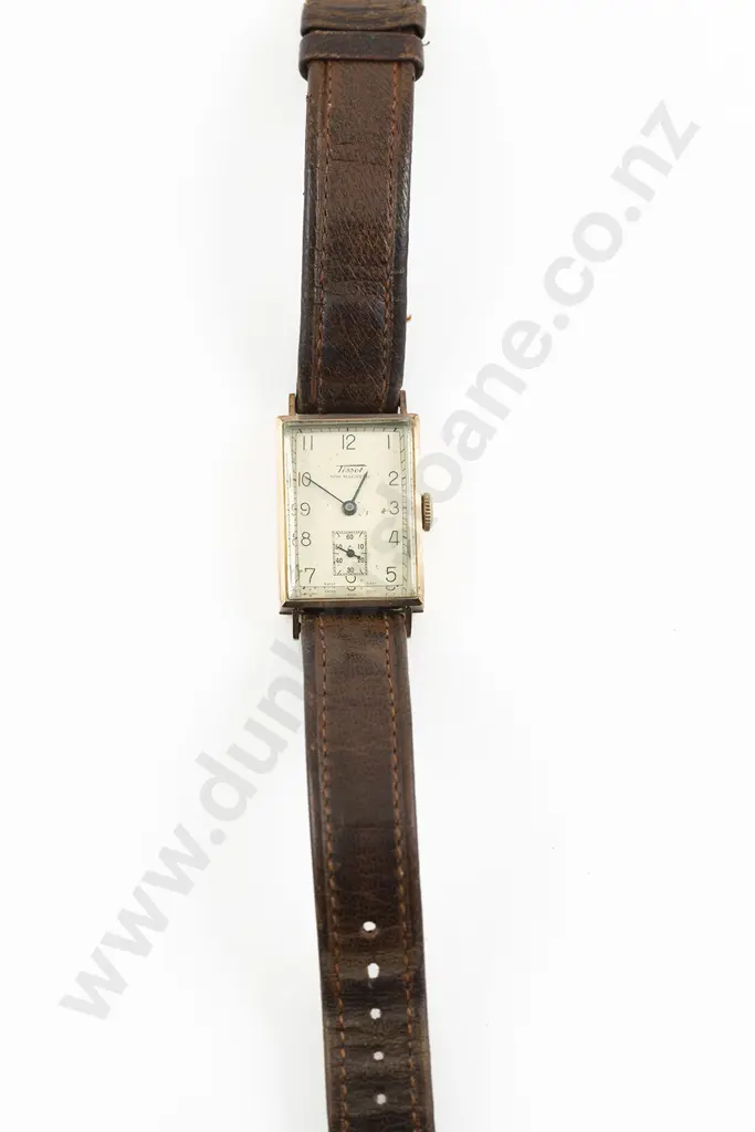 Vintage 9ct Cased Tissot Non Magnetic Manual Wind Gents Wrist Watch Image 1++