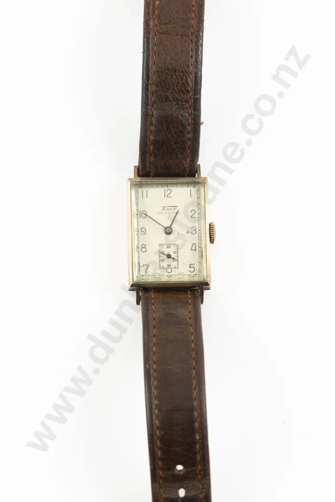 Vintage 9ct Cased Tissot Non Magnetic Manual Wind Gents Wrist Watch Image 1++