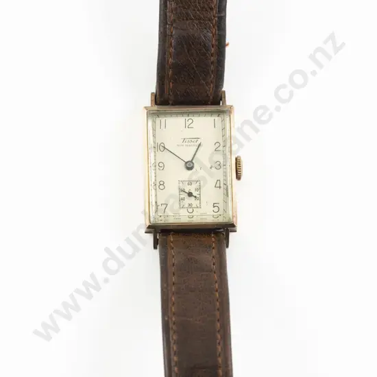 Vintage 9ct Cased Tissot Non Magnetic Manual Wind Gents Wrist Watch