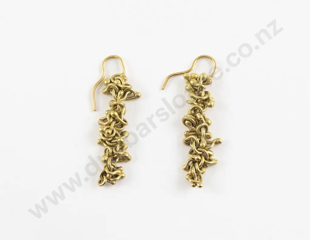 NZ Jeweller Penelope Barnhill 18ct 'Hail' Pendant Drop Earrings Image 1++