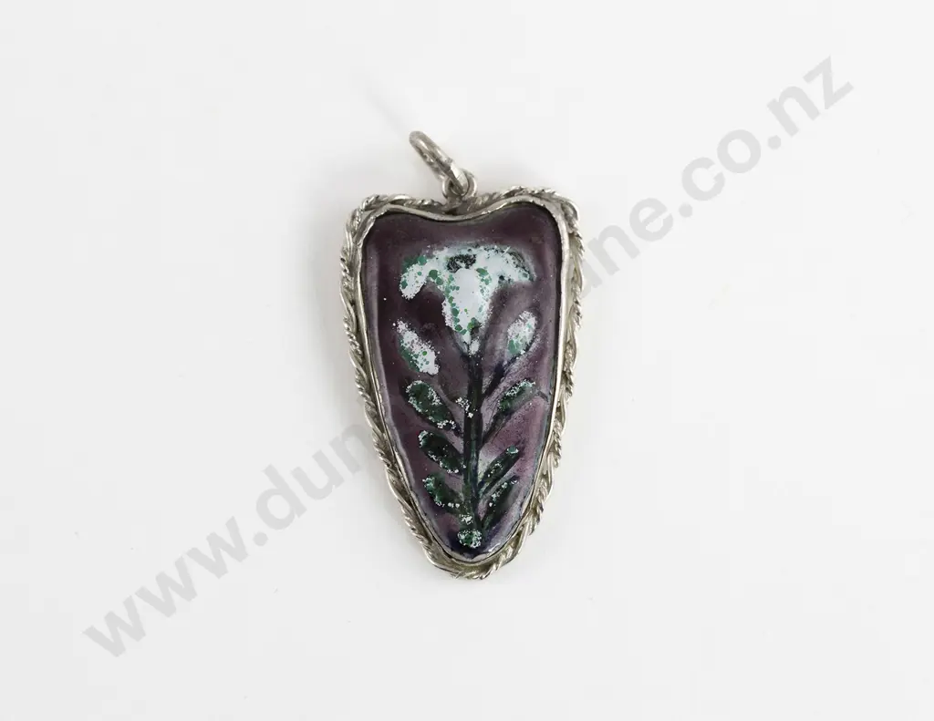 NZ C1890 Silver and Enamel Arts & Crafts Design Suffragette Pendant Image 1++