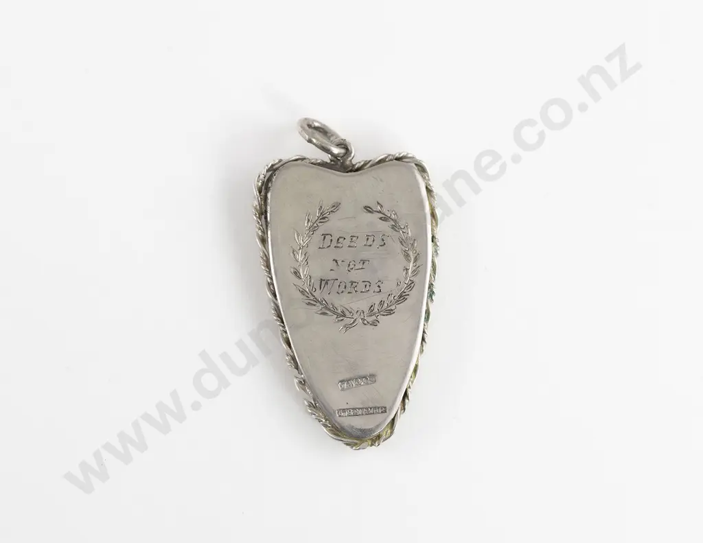 NZ C1890 Silver and Enamel Arts & Crafts Design Suffragette Pendant Image 1++