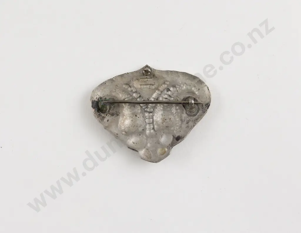 NZ Silver Reuben Watts Enamel Arts and Crafts Brooch Image 1++