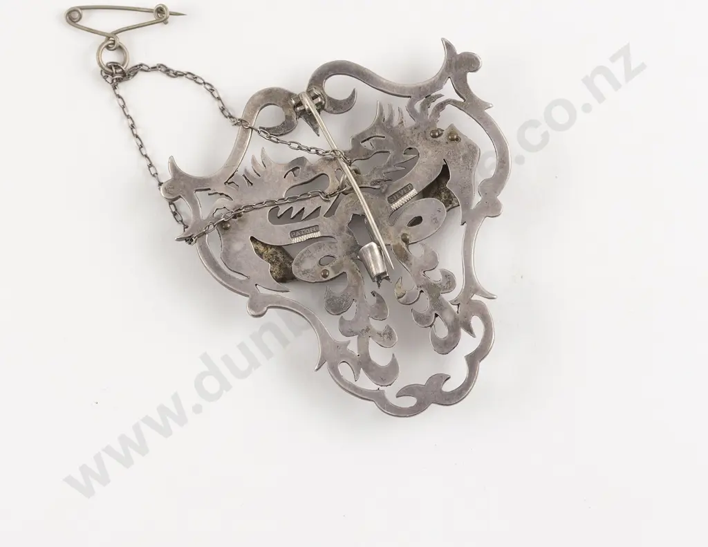 NZ Tony Buller Patoni Twin Dragon Shield Brooch Image 1++