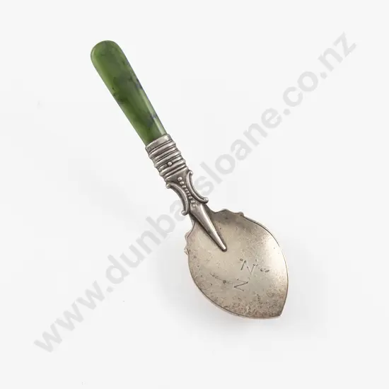 NZ S/S & Greenstone Handled Jam Spoon