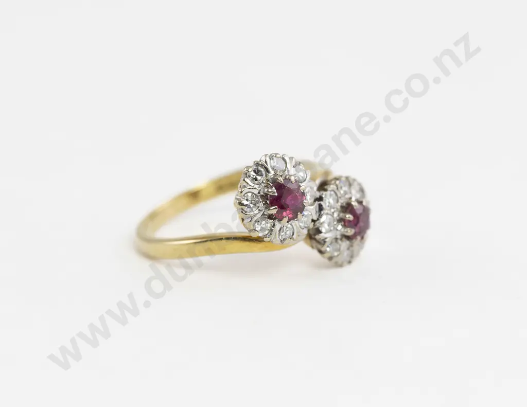 18ct 18stone Ruby and Diamond Cluster Ring Image 1++