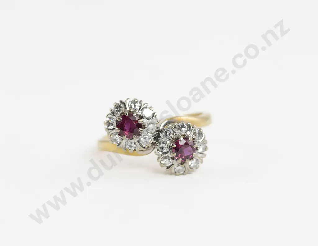 18ct 18stone Ruby and Diamond Cluster Ring Image 1++