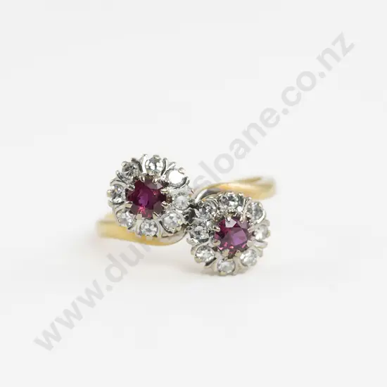 18ct 18stone Ruby and Diamond Cluster Ring