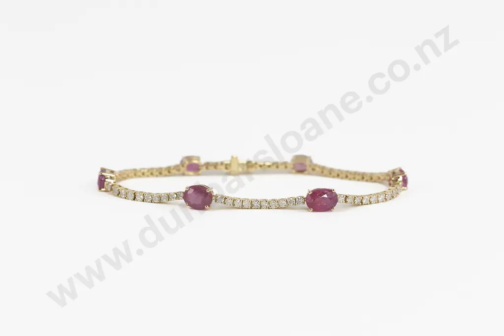 14ct 66stone Ruby and Diamond Bracelet Image 1++
