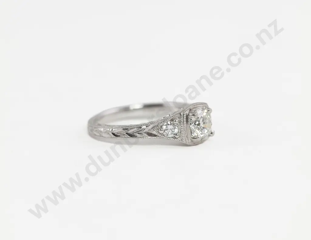 All Platinum Solitaire Diamond Ring Image 1++