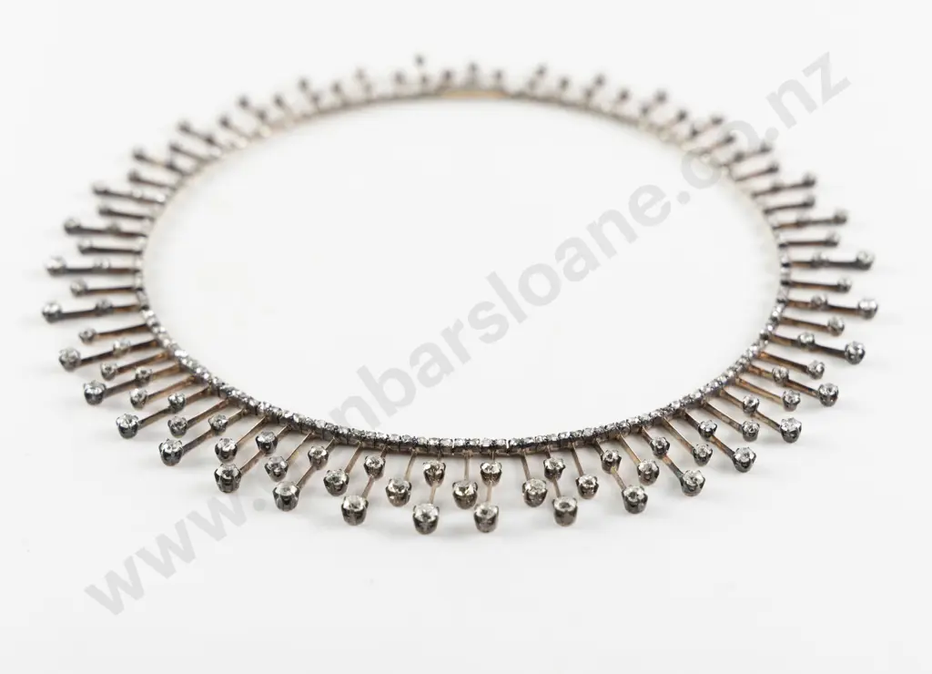 Early C20th 12-14ct and Silver 292stone Diamond Collar Necklace Image 1++