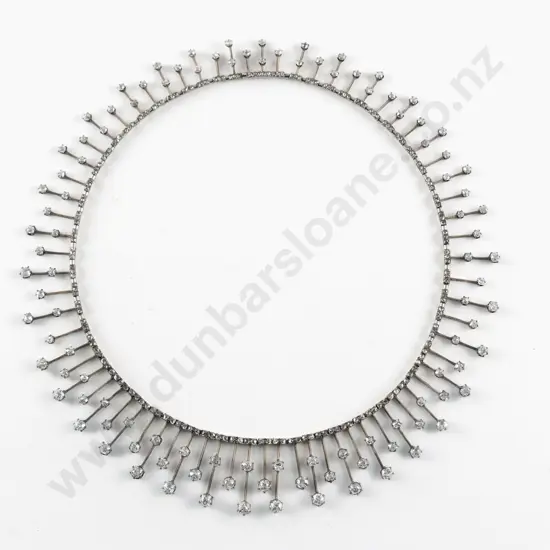 Early C20th 12-14ct and Silver 292stone Diamond Collar Necklace