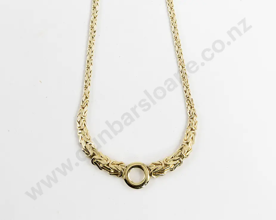 18ct Graduated Fancy Plaited Link Neck Chain Image 1++
